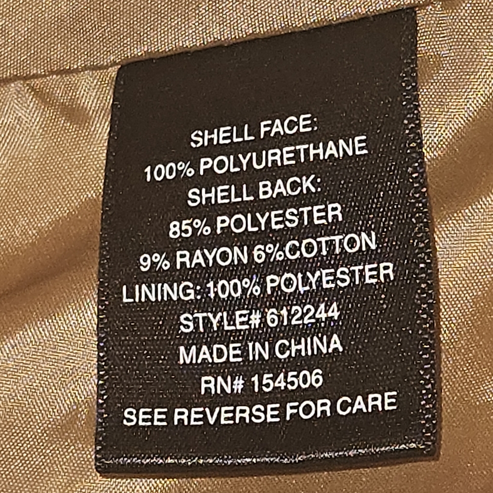 Colleen Lopez Polyurethane Jacket with Stud Accents Brown Size L Exellent - Picture 10 of 11